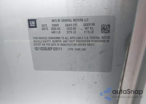 2014 Chevrolet Malibu 1Lt from USA, damaged, VIN 1G11C5SL8EF120111